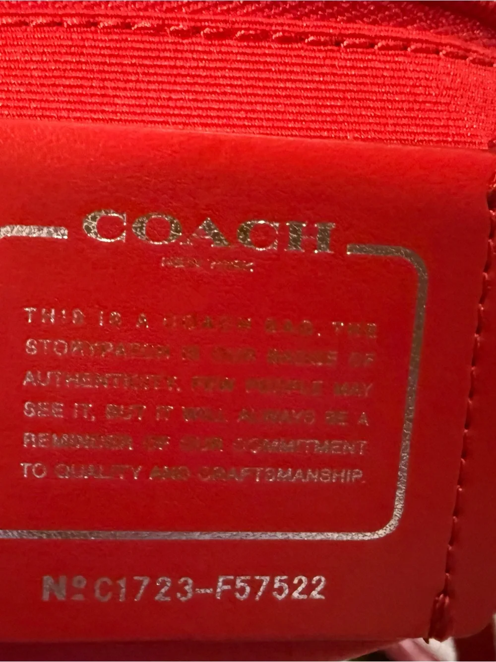 Coach Cross Grain Leather City Zio Tore Bright Red NWT
